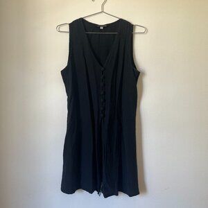Vintage 1990s Minimal Sleeveless Black Vest Blouse